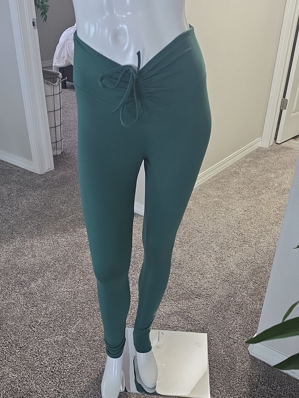 PINK Victoria's Secret Forest Green High-Waist Drawstring Leggings